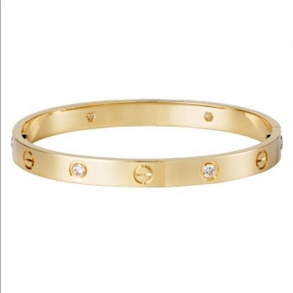 Gold Love Screwdriver Bangle Bracelet Luxury Nail Screw High Quality With Stones - Picture 1 of 9